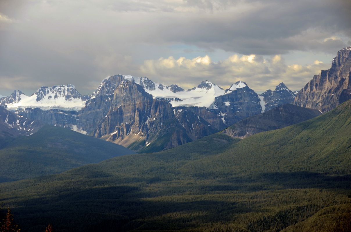 09 Quadra Mountain, Mount Fry, Tower Of Babel, Mount Little, Mount Bowlen, Tonsa Peak From Top Of Gondola At Lake Louise Ski Area In Summer